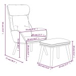 vidaXL Scaun de relaxare cu taburet, gri deschis, textil vidaXL Scaun de relaxare cu taburet, gri deschis, textil