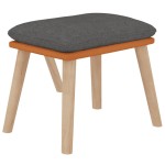 vidaXL Scaun de relaxare cu taburet gri închis piele ecologică/textil vidaXL Scaun de relaxare cu taburet gri închis piele ecologică/textil