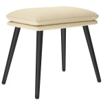 vidaXL Scaun de relaxare cu taburet, crem, textil vidaXL Scaun de relaxare cu taburet, crem, textil