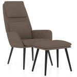 vidaXL Scaun de relaxare cu taburet, gri taupe, textil vidaXL Scaun de relaxare cu taburet, gri taupe, textil