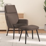 vidaXL Scaun de relaxare cu taburet, gri taupe, textil vidaXL Scaun de relaxare cu taburet, gri taupe, textil