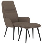 vidaXL Scaun de relaxare cu taburet, gri taupe, textil vidaXL Scaun de relaxare cu taburet, gri taupe, textil
