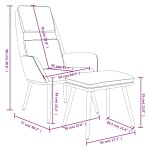 vidaXL Scaun de relaxare cu taburet, gri taupe, textil vidaXL Scaun de relaxare cu taburet, gri taupe, textil