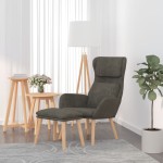 vidaXL Scaun de relaxare cu taburet, gri închis, catifea vidaXL Scaun de relaxare cu taburet, gri închis, catifea