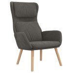 vidaXL Scaun de relaxare cu taburet, gri închis, catifea vidaXL Scaun de relaxare cu taburet, gri închis, catifea