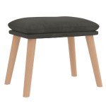vidaXL Scaun de relaxare cu taburet, gri închis, catifea vidaXL Scaun de relaxare cu taburet, gri închis, catifea