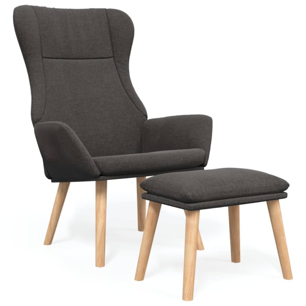 vidaXL Scaun de relaxare cu taburet, gri deschis, textil