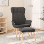 vidaXL Scaun de relaxare cu taburet, gri deschis, textil vidaXL Scaun de relaxare cu taburet, gri deschis, textil