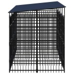 vidaXL Padoc pentru câini de exterior cu acoperiș, 7,37 m², oțel vidaXL Padoc pentru câini de exterior cu acoperiș, 7,37 m², oțel