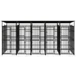 vidaXL Padoc pentru câini de exterior cu acoperiș, 9,22 m², oțel vidaXL Padoc pentru câini de exterior cu acoperiș, 9,22 m², oțel