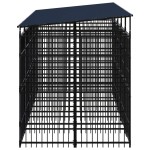 vidaXL Padoc pentru câini de exterior cu acoperiș, 9,22 m², oțel vidaXL Padoc pentru câini de exterior cu acoperiș, 9,22 m², oțel