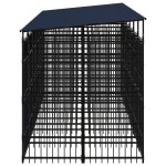 vidaXL Padoc pentru câini de exterior cu acoperiș, 11,06 m², oțel vidaXL Padoc pentru câini de exterior cu acoperiș, 11,06 m², oțel