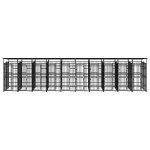 vidaXL Padoc pentru câini de exterior cu acoperiș, 18,43 m², oțel vidaXL Padoc pentru câini de exterior cu acoperiș, 18,43 m², oțel