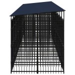 vidaXL Padoc pentru câini de exterior cu acoperiș, 18,43 m², oțel vidaXL Padoc pentru câini de exterior cu acoperiș, 18,43 m², oțel