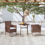 vidaXL Set mobilier de grădină, 3 piese, maro, poliratan vidaXL Set mobilier de grădină, 3 piese, maro, poliratan