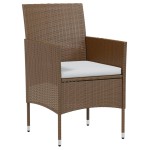 vidaXL Set mobilier de grădină, 3 piese, maro, poliratan vidaXL Set mobilier de grădină, 3 piese, maro, poliratan