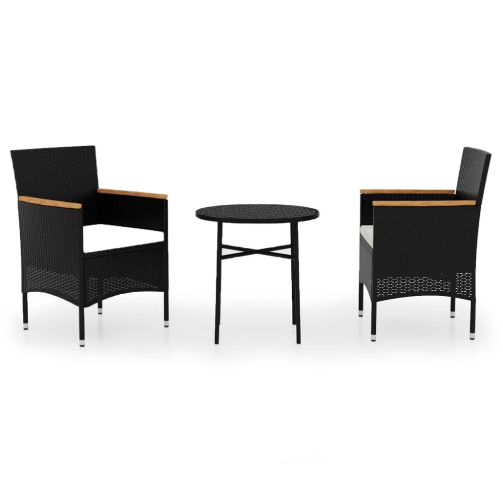 vidaXL Set mobilier de grădină, 3 piese, poliratan