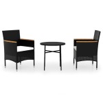 vidaXL Set mobilier de grădină, 3 piese, poliratan vidaXL Set mobilier de grădină, 3 piese, poliratan