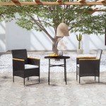 vidaXL Set mobilier de grădină, 3 piese, poliratan vidaXL Set mobilier de grădină, 3 piese, poliratan
