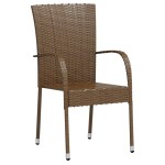 vidaXL Set mobilier de grădină, 3 piese, maro, poliratan vidaXL Set mobilier de grădină, 3 piese, maro, poliratan