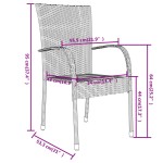 vidaXL Set mobilier de grădină, 3 piese, negru, poliratan vidaXL Set mobilier de grădină, 3 piese, negru, poliratan