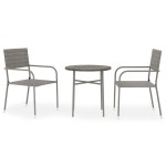 vidaXL Set mobilier de grădină, 3 piese, gri, poliratan vidaXL Set mobilier de grădină, 3 piese, gri, poliratan