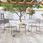 vidaXL Set mobilier de grădină, 3 piese, gri, poliratan vidaXL Set mobilier de grădină, 3 piese, gri, poliratan
