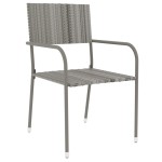 vidaXL Set mobilier de grădină, 3 piese, gri, poliratan vidaXL Set mobilier de grădină, 3 piese, gri, poliratan
