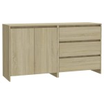 vidaXL Servantă, stejar Sonoma, 2 piese, lemn prelucrat vidaXL Servantă, stejar Sonoma, 2 piese, lemn prelucrat