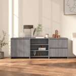 vidaXL Servantă, 3 piese, sonoma gri, lemn prelucrat vidaXL Servantă, 3 piese, sonoma gri, lemn prelucrat