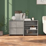 vidaXL Servantă, 2 piese, gri beton, lemn prelucrat vidaXL Servantă, 2 piese, gri beton, lemn prelucrat