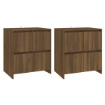 vidaXL Servante, 2 buc., stejar maro, 70x41x75 cm, lemn prelucrat
