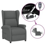vidaXL Fotoliu rabatabil electric cu spătar aripi, gri închis, textil