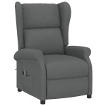 vidaXL Fotoliu rabatabil electric cu spătar aripi, gri închis, textil