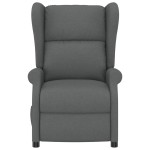 vidaXL Fotoliu rabatabil electric cu spătar aripi, gri închis, textil