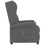 vidaXL Fotoliu rabatabil electric cu spătar aripi, gri închis, textil
