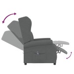 vidaXL Fotoliu rabatabil electric cu spătar aripi, gri închis, textil