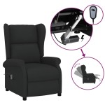 vidaXL Fotoliu rabatabil cu spătar aripi, negru, textil