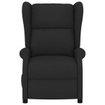 vidaXL Fotoliu rabatabil cu spătar aripi, negru, textil