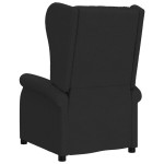 vidaXL Fotoliu rabatabil cu spătar aripi, negru, textil
