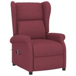 vidaXL Fotoliu electric rabatabil spătar aripi, roșu vin, textil