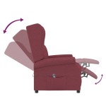 vidaXL Fotoliu electric rabatabil spătar aripi, roșu vin, textil