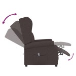 vidaXL Fotoliu rabatabil electric cu spătar aripi, maro, textil