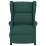 vidaXL Fotoliu rabatabil electric cu spătar aripi, verde închis,textil