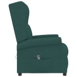 vidaXL Fotoliu rabatabil electric cu spătar aripi, verde închis,textil