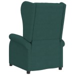 vidaXL Fotoliu rabatabil electric cu spătar aripi, verde închis,textil