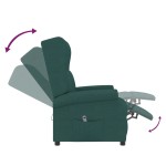 vidaXL Fotoliu rabatabil electric cu spătar aripi, verde închis,textil