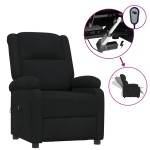 vidaXL Fotoliu rabatabil electric, negru, material textil