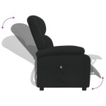 vidaXL Fotoliu rabatabil electric, negru, material textil