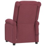 vidaXL Fotoliu de masaj electric rabatabil, roșu vin, textil vidaXL Fotoliu de masaj electric rabatabil, roșu vin, textil